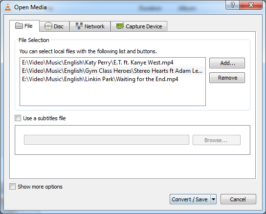 Add media to convert