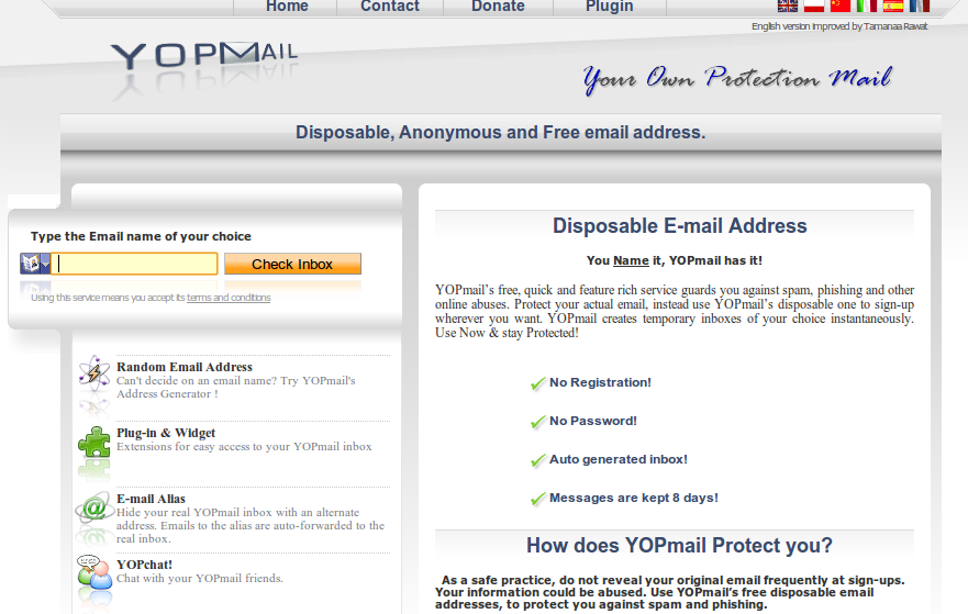 YOPMail Interface