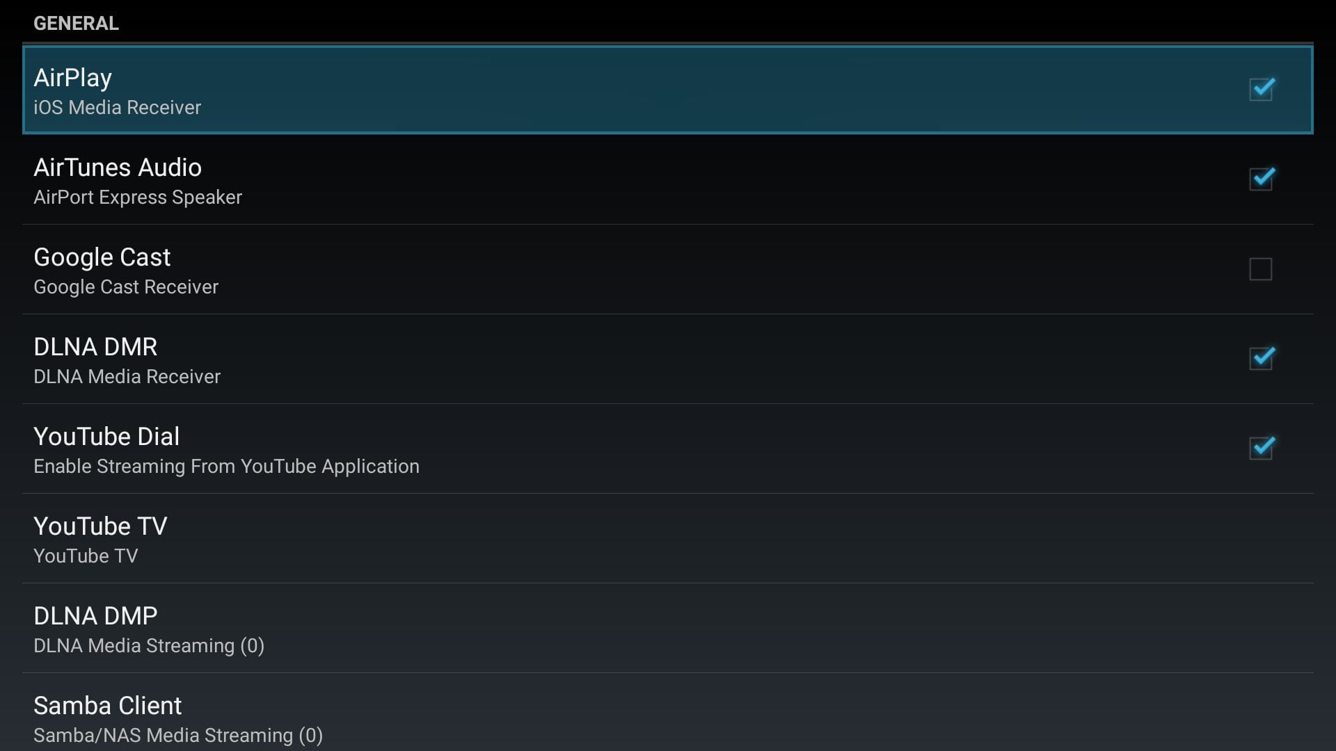 AirReceiver Interface