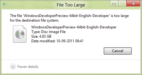 File too large to copy