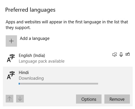 Installing Hindi Lanugage