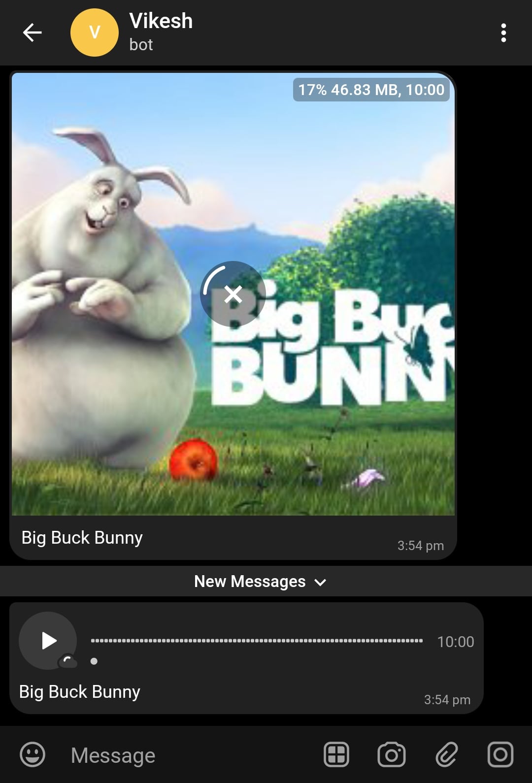 Example of sending video and voice to Telegram using Bot